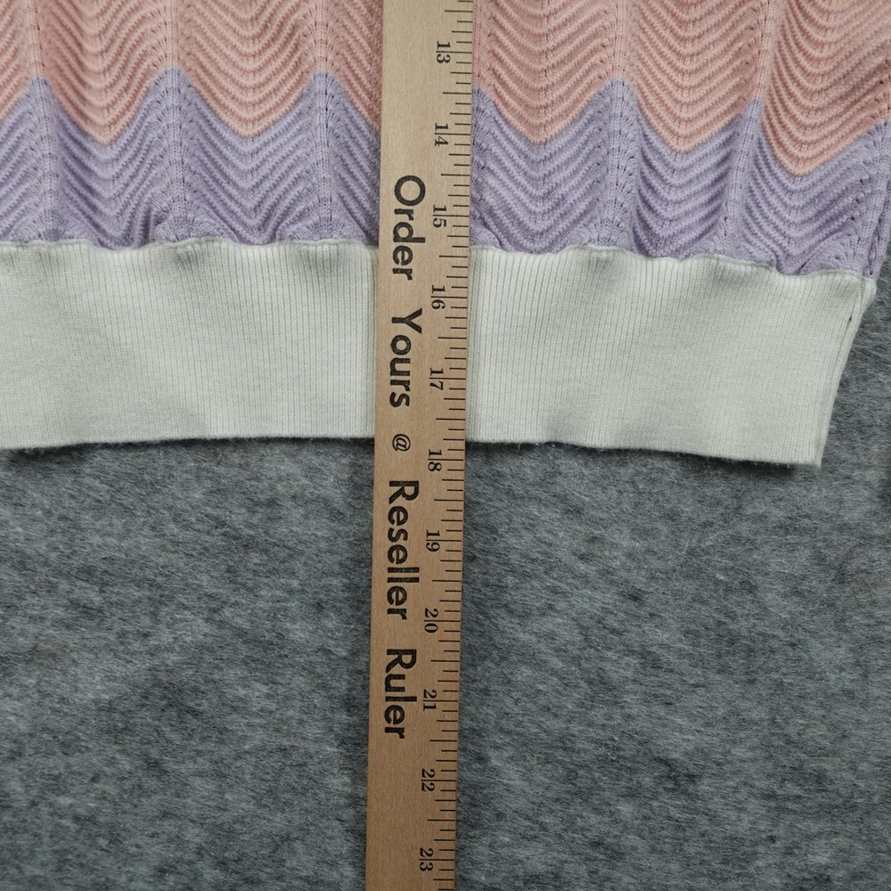 Ronny Kobo Sweater Womens Small Multicolor Pastel Jada Chevron Knit Striped Crew - Picture 9 of 10